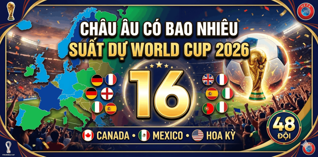 Châu Âu có bao nhiêu suất dự World Cup 2026